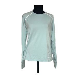 Nike Dri Fit Green-Blue Running Shirt with Thumbholes